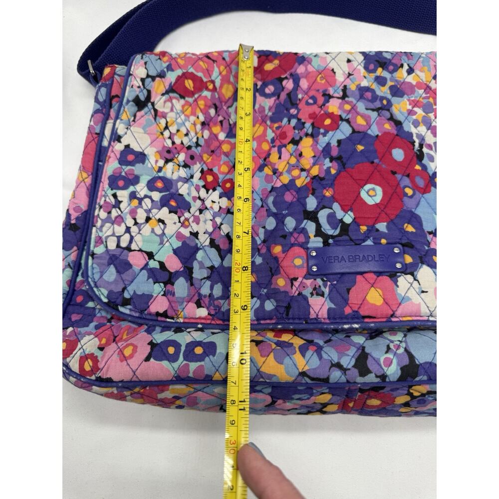 Vera Bradley Flower Floral Laptop Messenger Bag Work Bag Crossbody - Picture 10 of 16